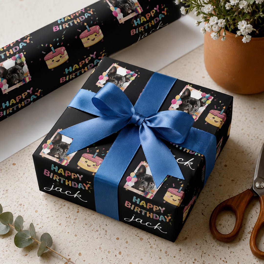 Personalized Birthday Cake Wrapping Paper | Custom Gift Wrap