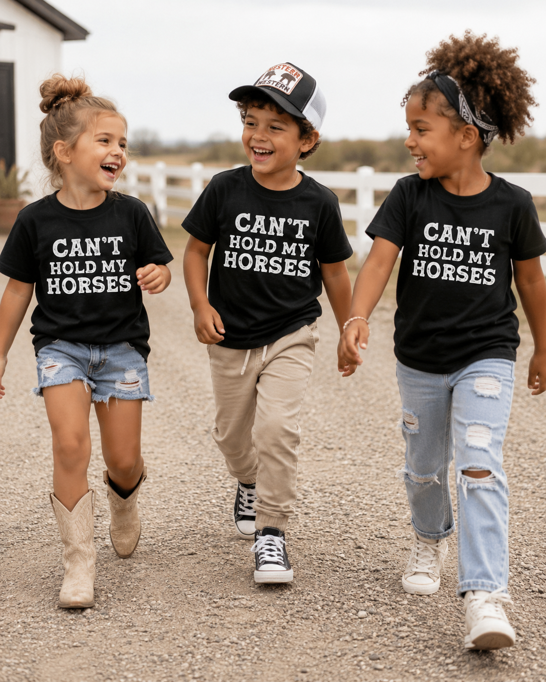 Can't Hold My Horses Kids Tee
