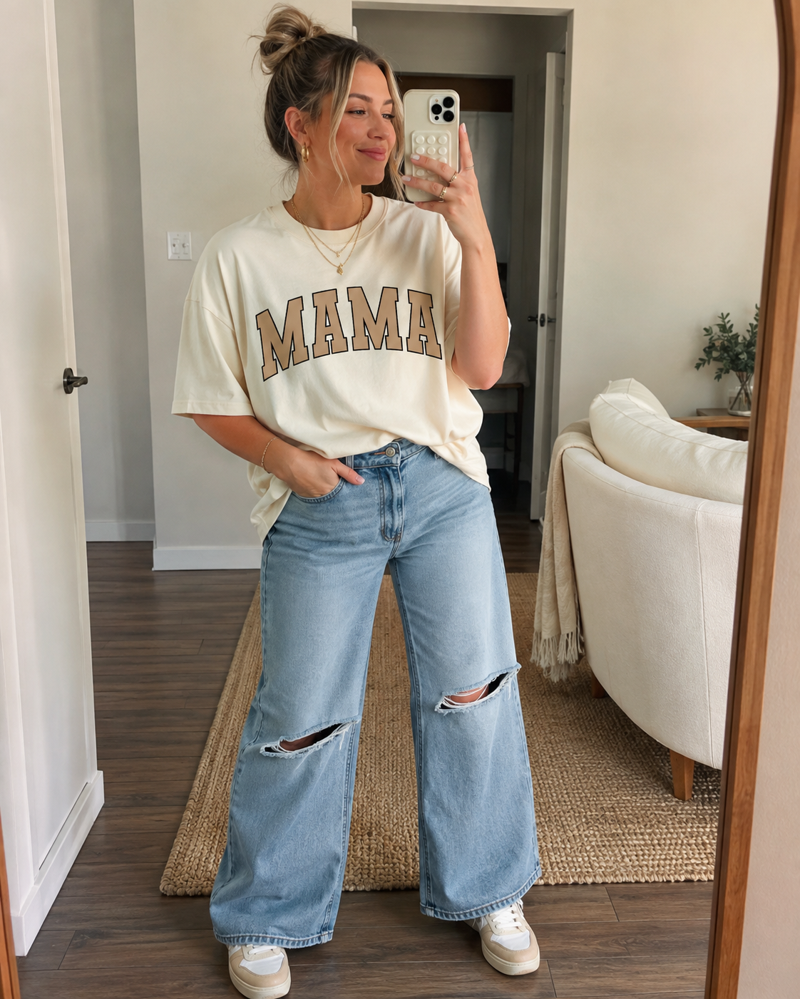 Mama Classic Collegiate Style Varsity Tee