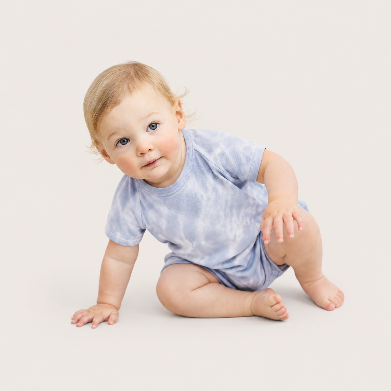 Rib Marble Shortall Onesie