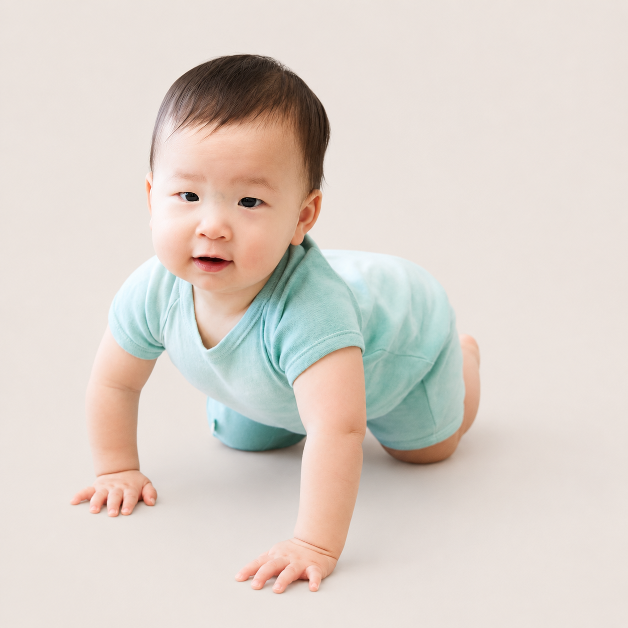 Rib Marble Shortall Onesie