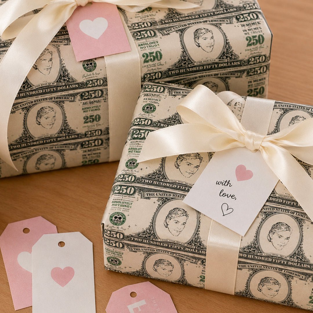 Personalized $250 Bill Wrapping Paper | Custom Gift Wrap