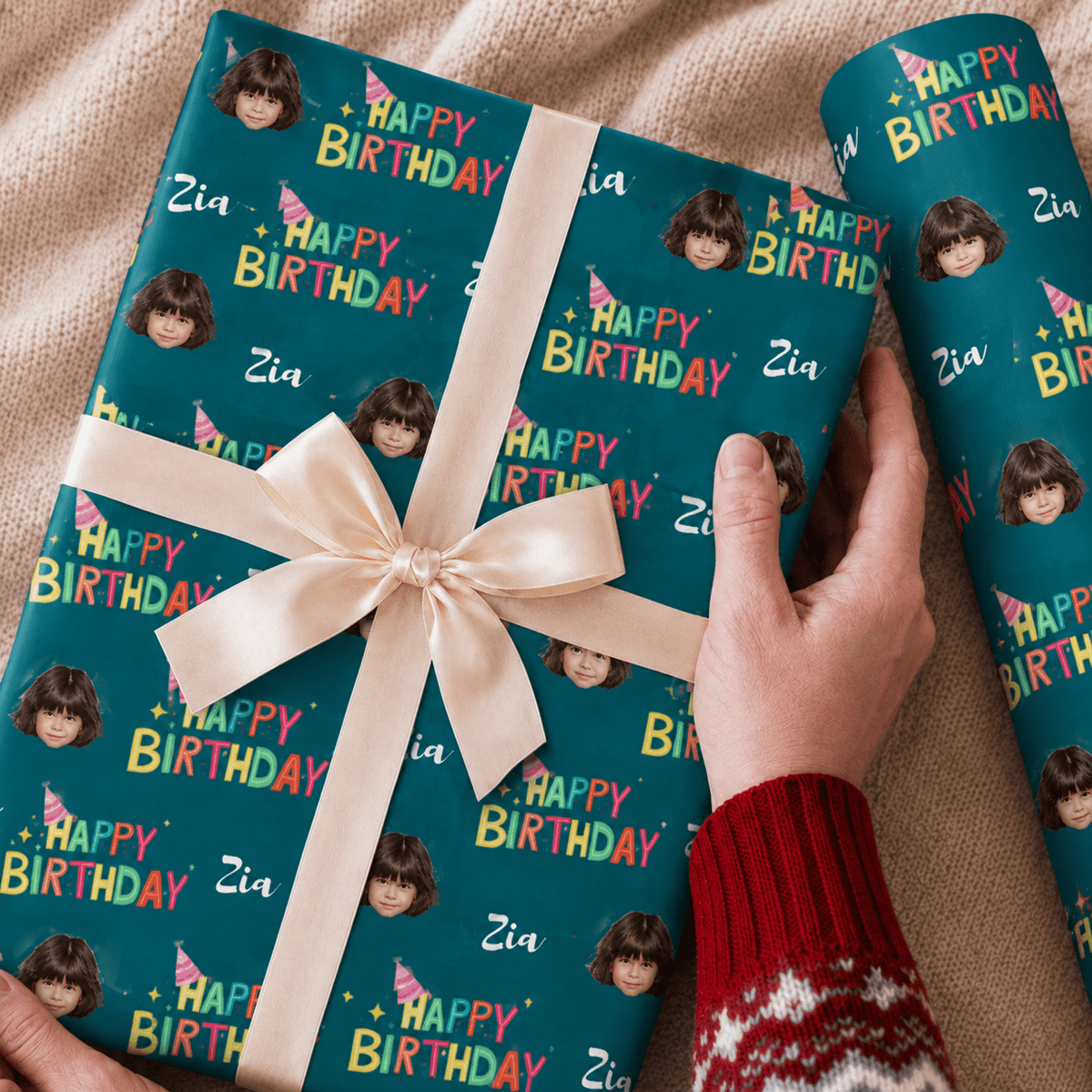 Personalized Happy Birthday Wrapping Paper | Custom Gift Wrap