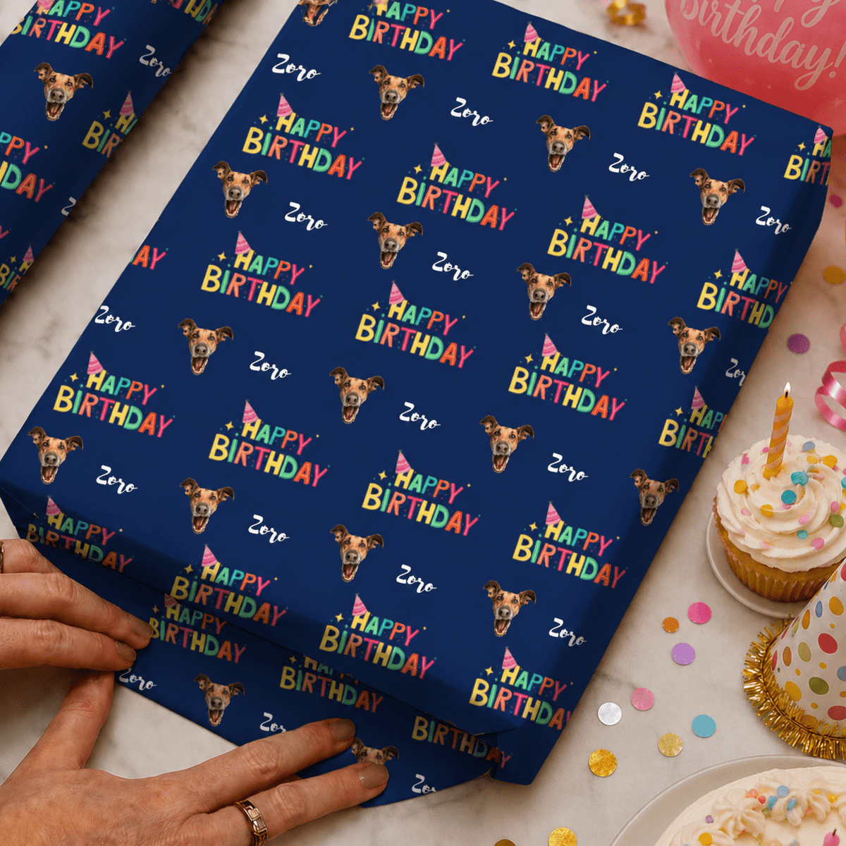 Personalized Happy Birthday Wrapping Paper | Custom Gift Wrap