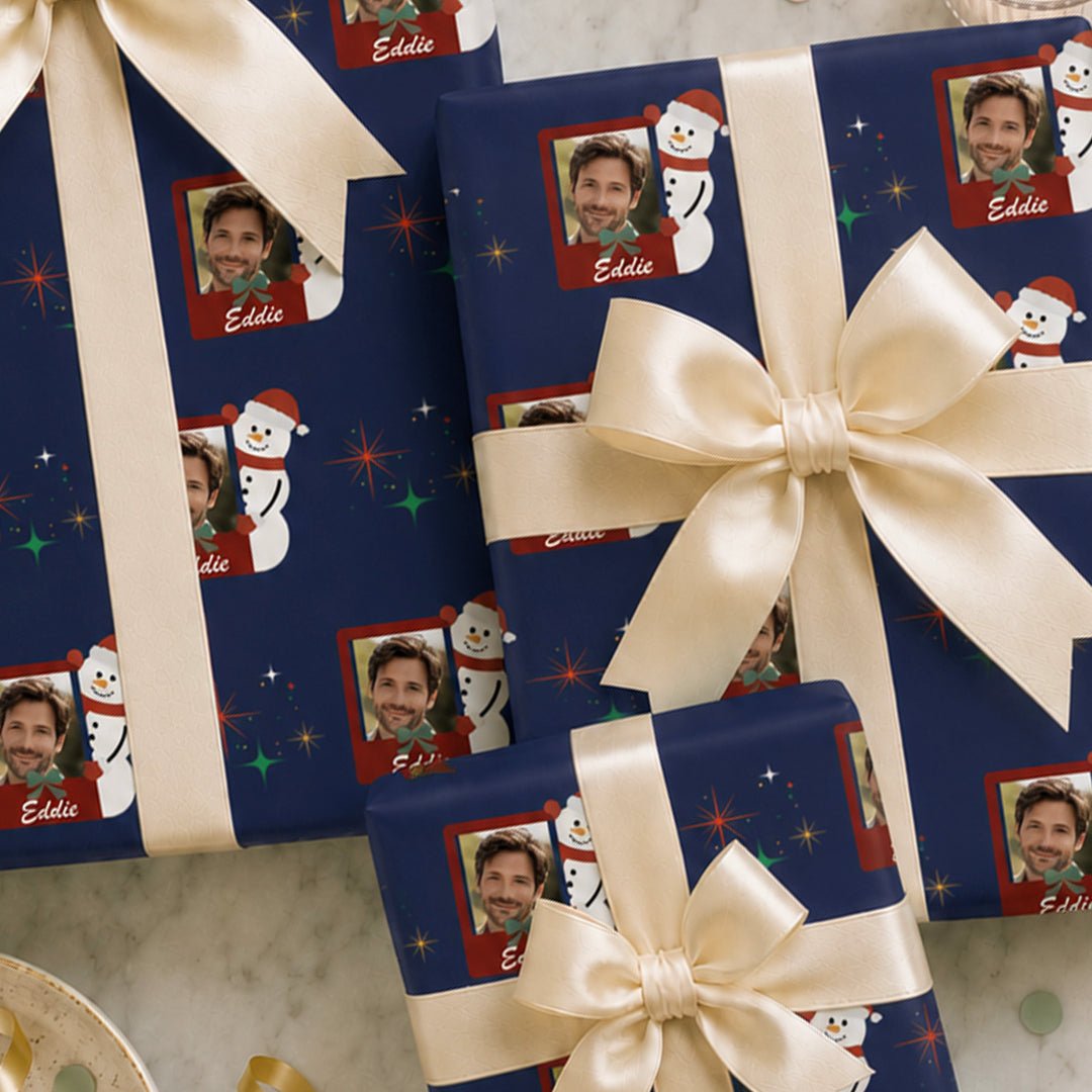 Personalized Snowman Wrapping Paper | Custom Gift Wrap