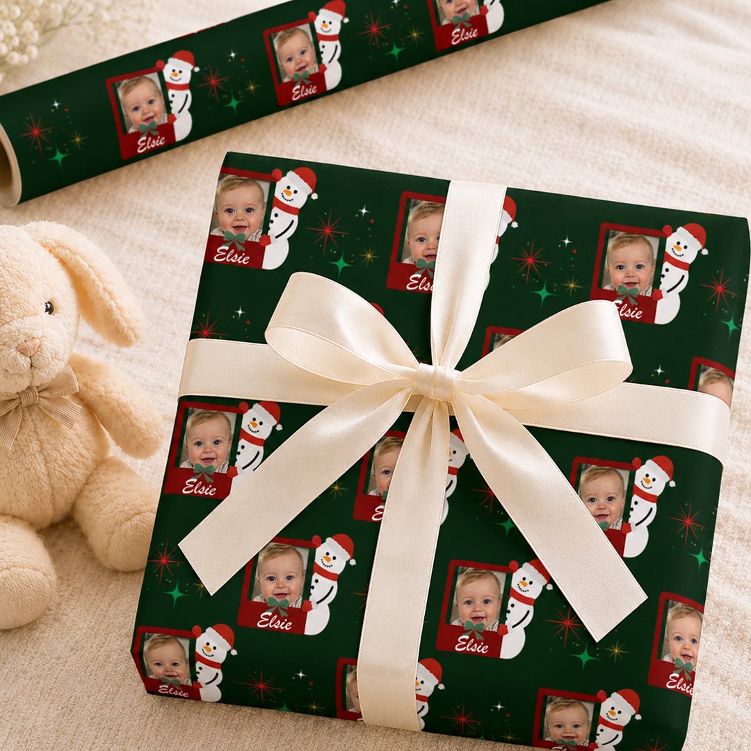 Personalized Snowman Wrapping Paper | Custom Gift Wrap