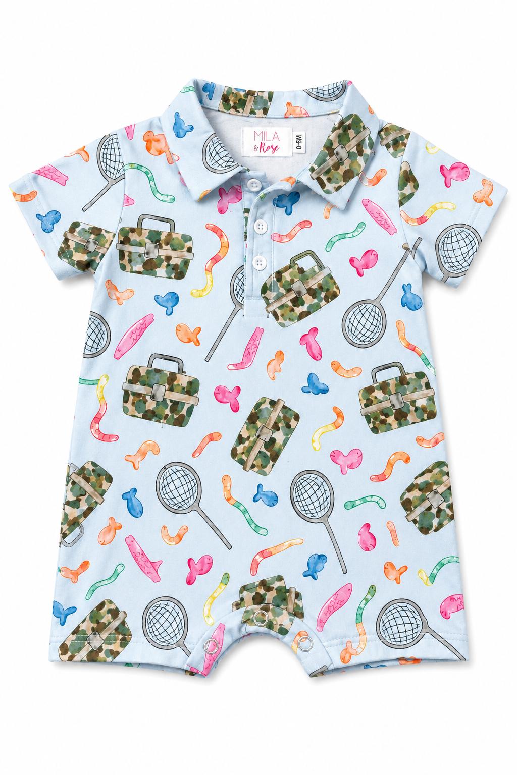 Fishing Snacks Polo Shorty One-piece