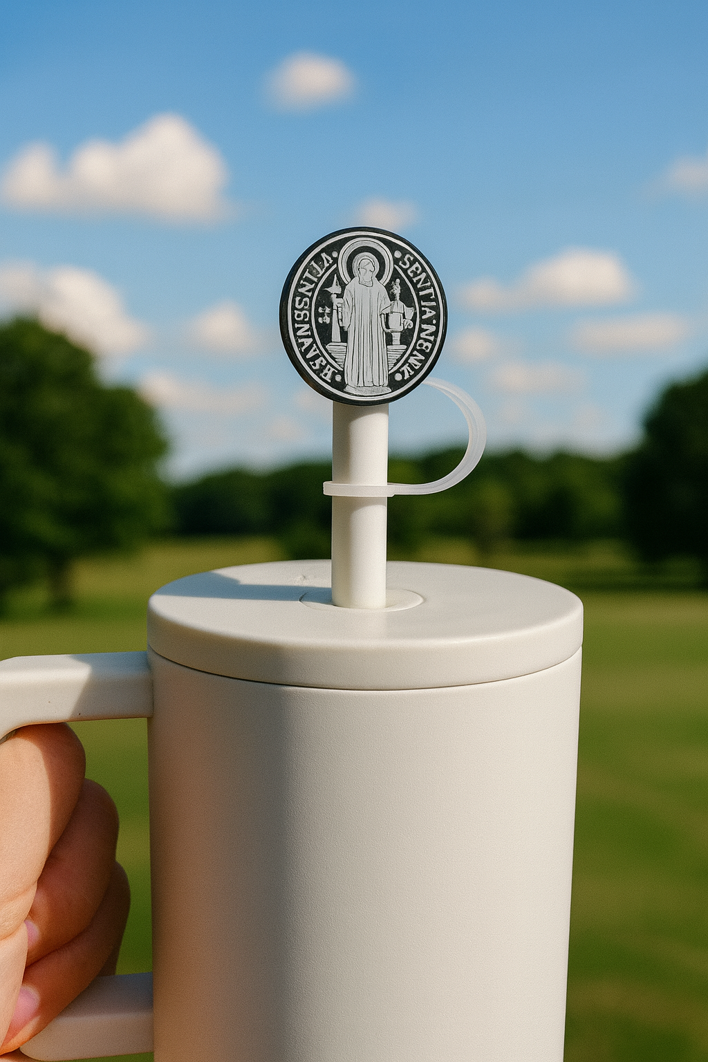 Catholic Straw Toppers: St. Benedict Medal (a 2 Pack!)