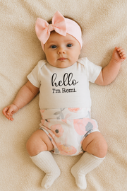 Pink Floral Personalized Bummies Outfit