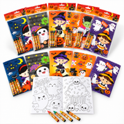 Halloween Coloring Books With Crayons Party Favors - Set Of 6 Or 12