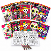 Day Of The Dead Coloring Books With Crayons Party Favors - Set Of 6 Or 12