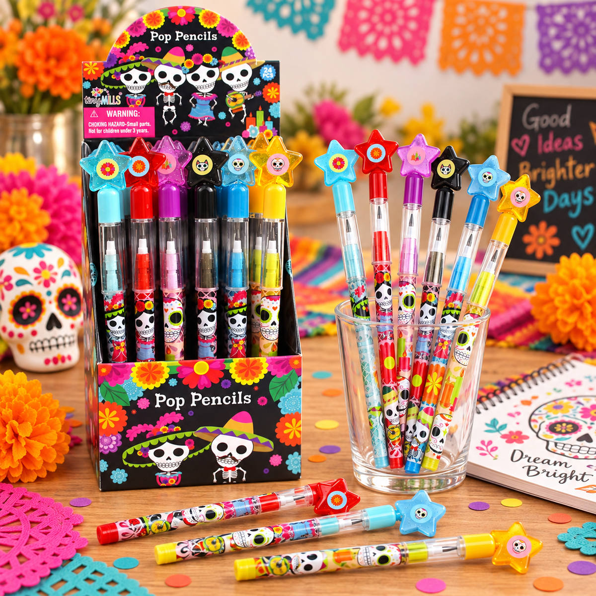 Day Of The Dead Multi Point Pencils