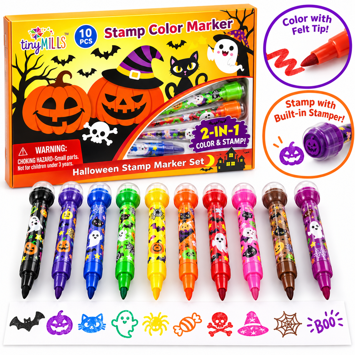 Halloween Stamp Marker Set - Set Of 10
