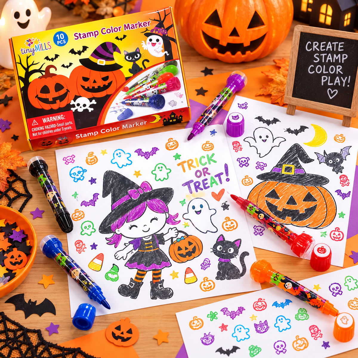 Halloween Stamp Marker Set - Set Of 10