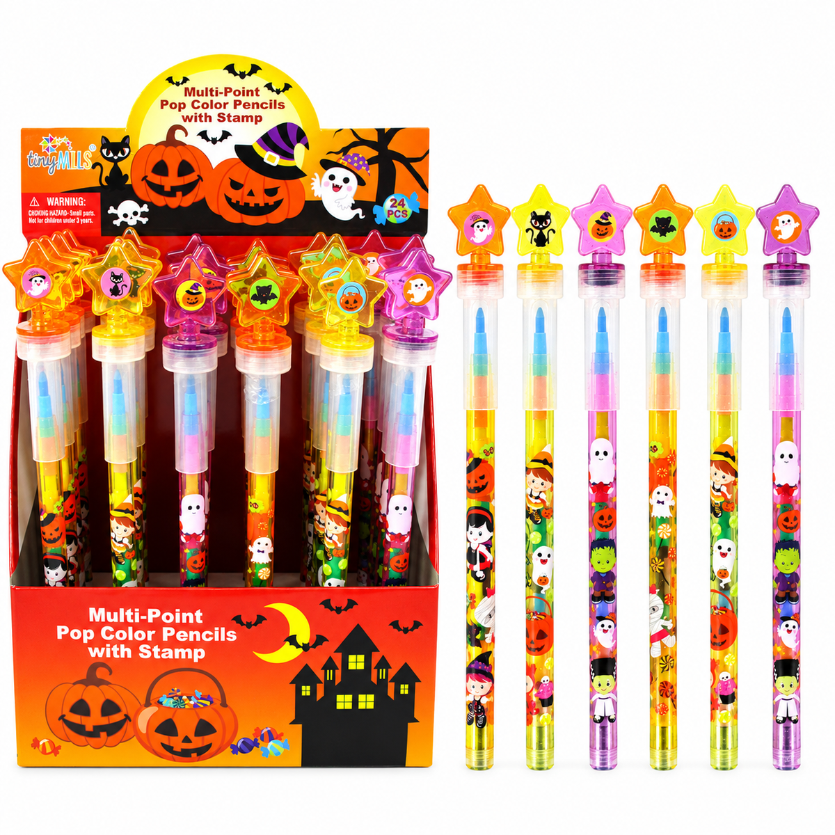 Halloween Stackable Crayon With Stamper Topper