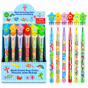 Religious Stackable Crayon With Stamper Topper