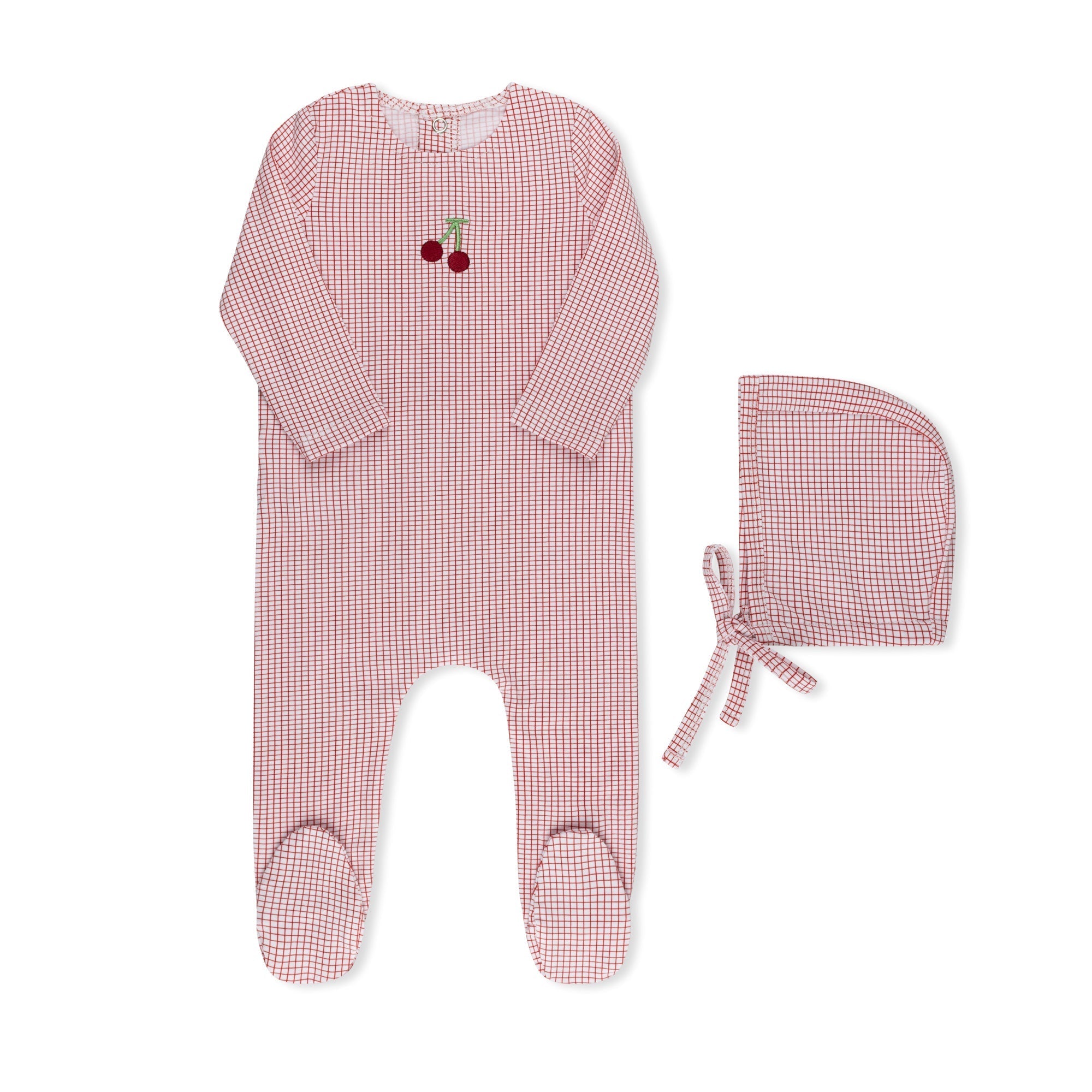Checked Cherry/blueberry Footie