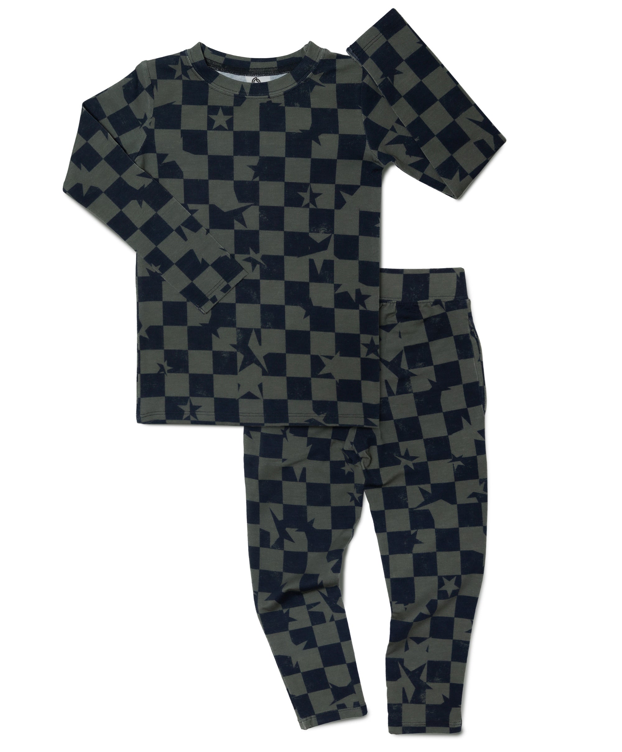 Olive Checkered Star Two-piece Set