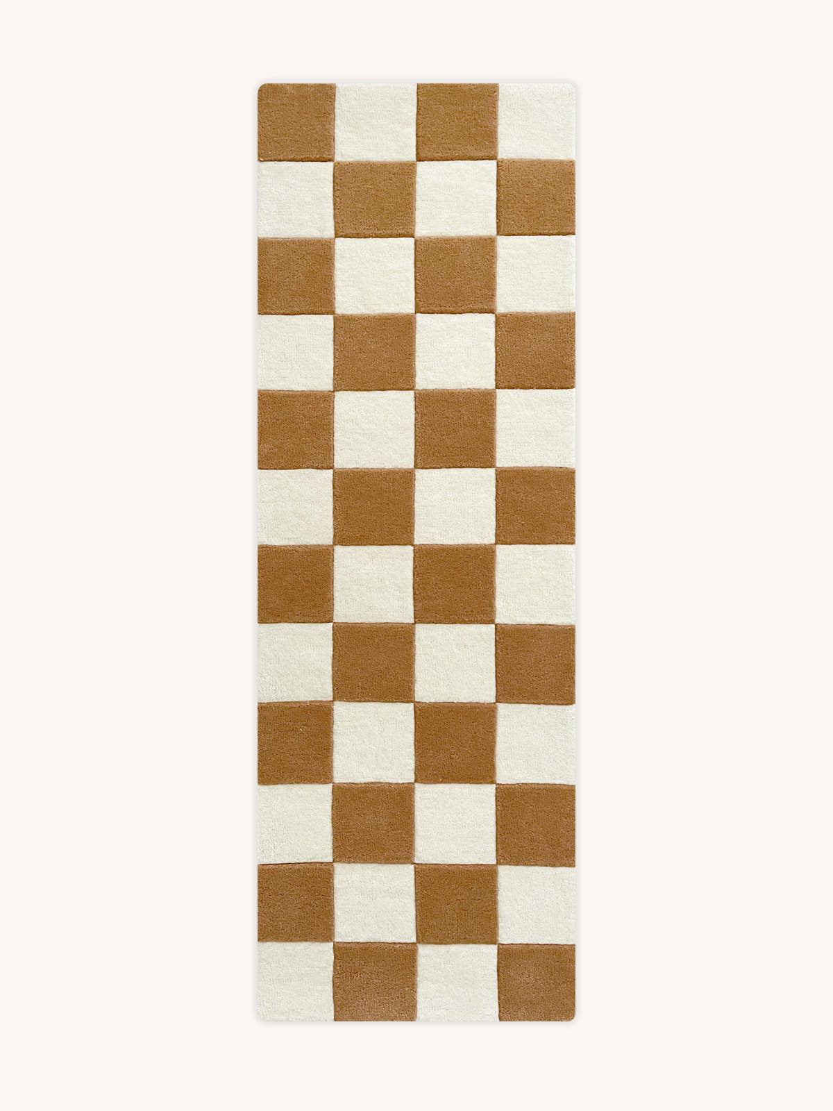 Rug Checkerboard Terra Brown 1.8 X 5.2 Ft