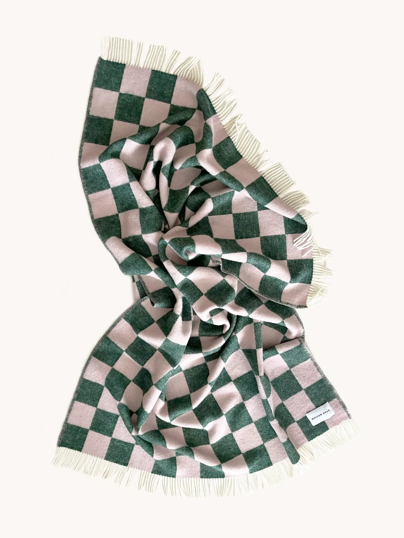 Blanket Checkerboard Green / Pink 4.25 X 6.5 Ft