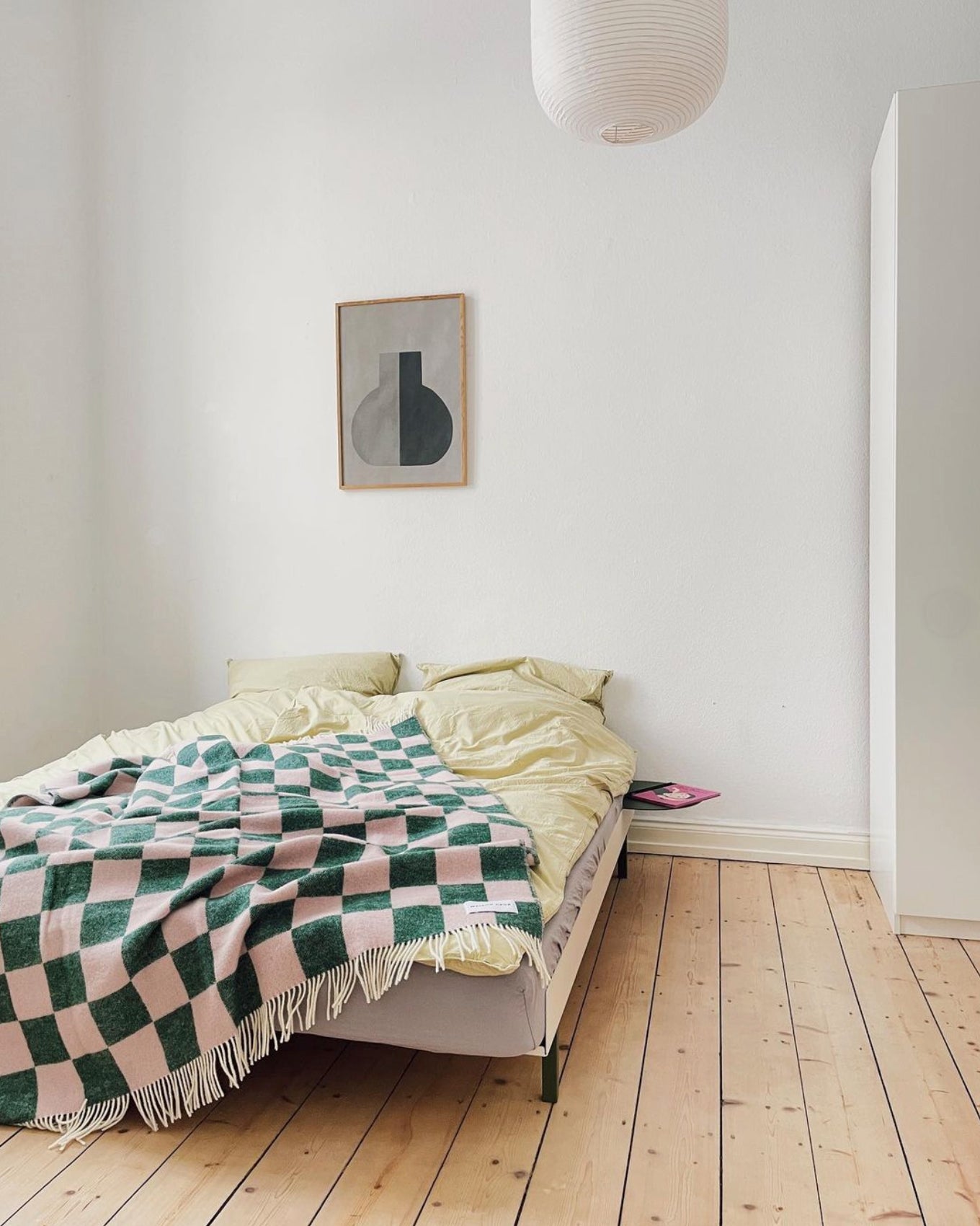 Blanket Checkerboard Green / Pink 4.25 X 6.5 Ft