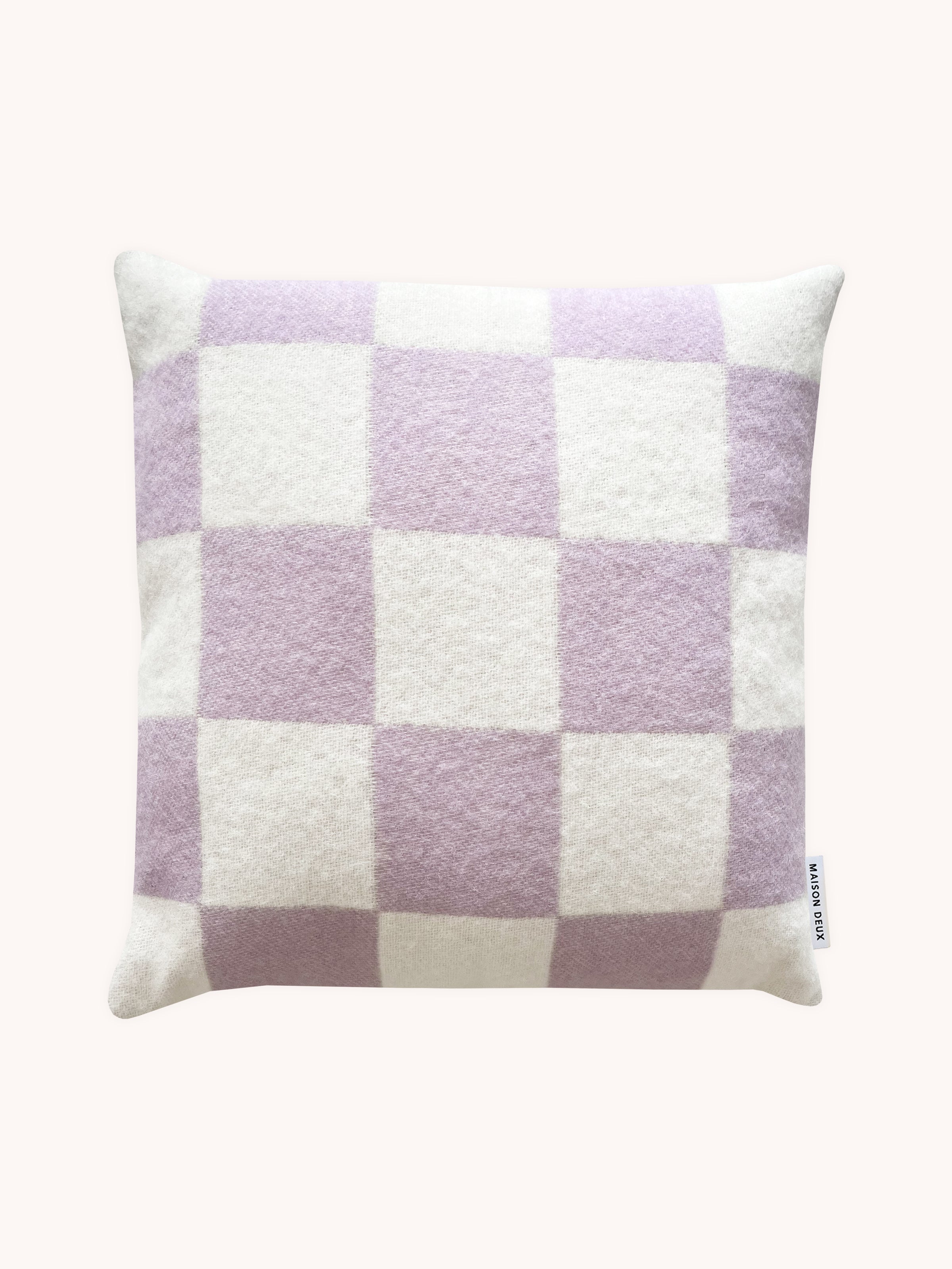 Cushion Checkerboard Lilac / White 1.65 X 1.65 Ft