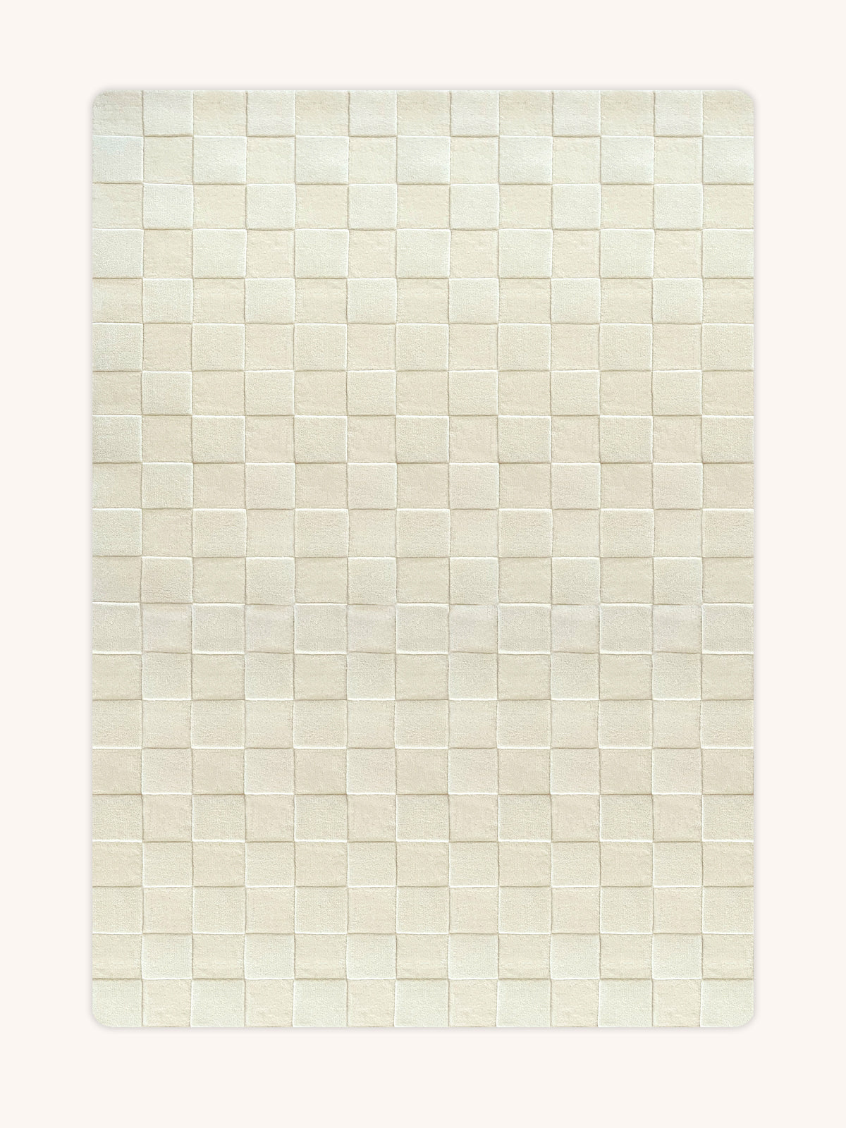 Rug Checkerboard Off White 5.6 X 7.9 Ft