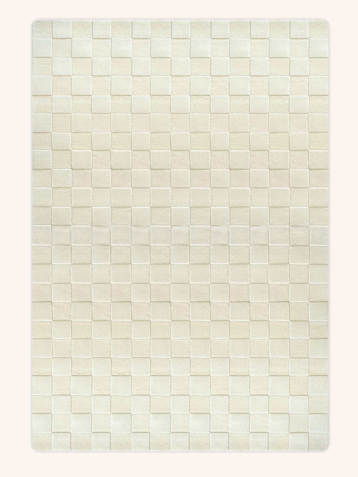 Rug Checkerboard Off White 6.6 X 9.8 Ft