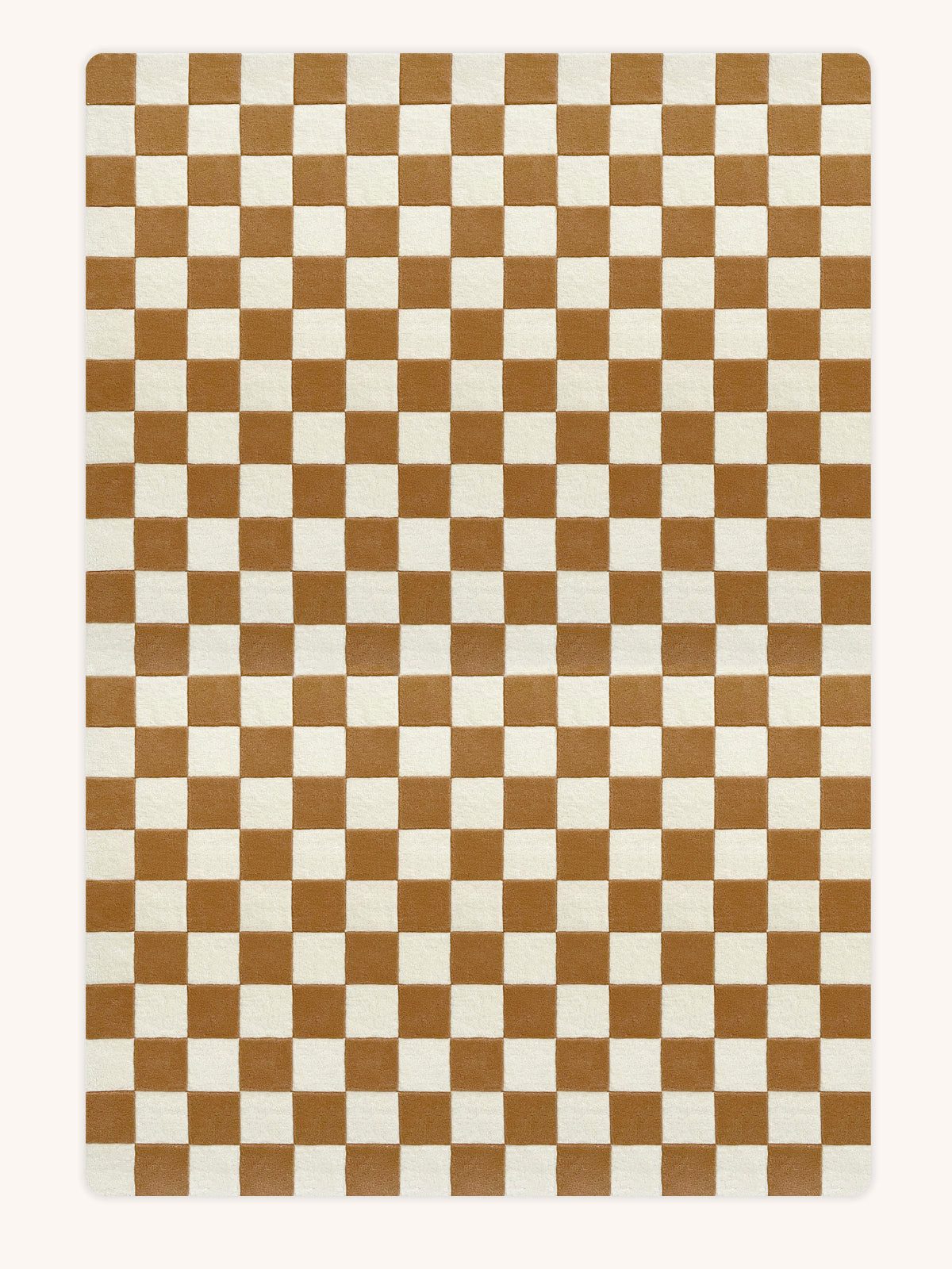 Rug Checkerboard Terra Brown 6.6 X 9.8 Ft