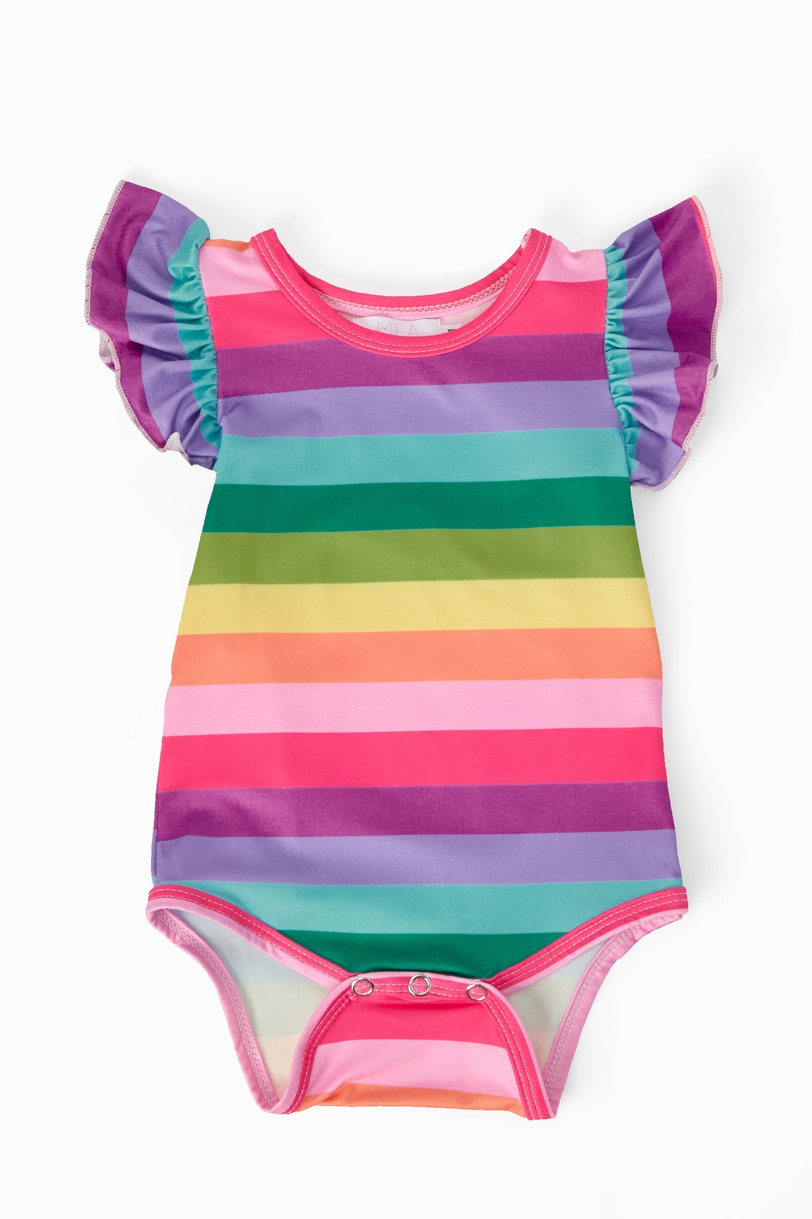 Cheerful Stripes S/s Flutter Bodysuit