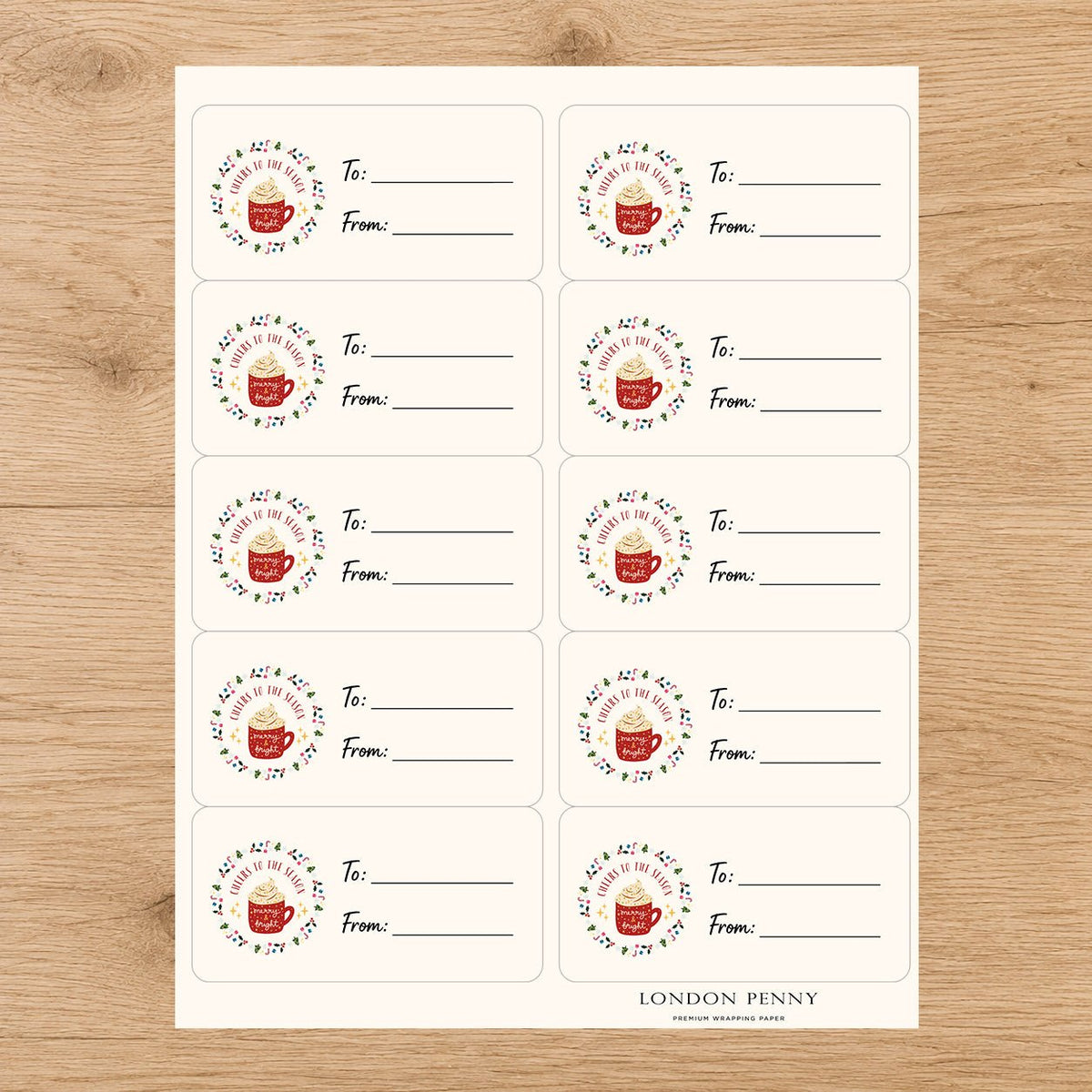 Cheers To The Season Gift Tag Sticker Sheet