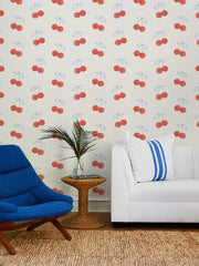 'cherries' Wallpaper By Tea Collection - Ivory