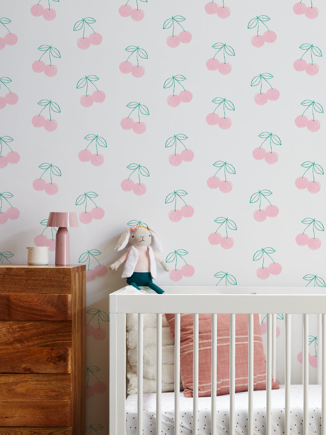 'cherries' Wallpaper By Tea Collection - Peach
