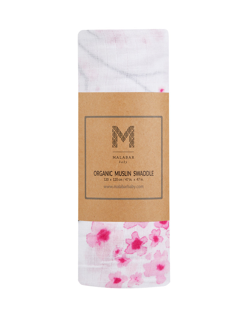 ORGANIC SWADDLE - CHERRY BLOSSOM