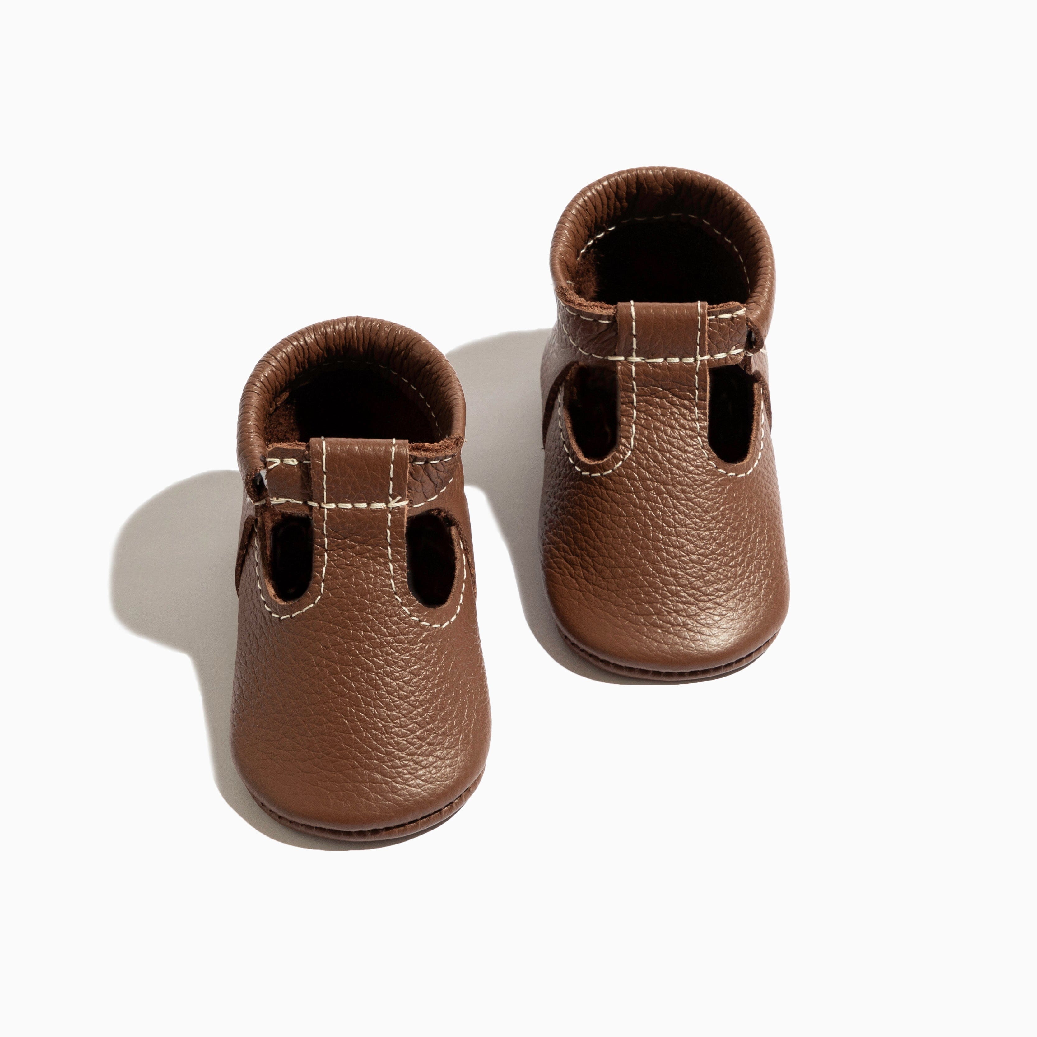 Chestnut T-bar Baby Shoe