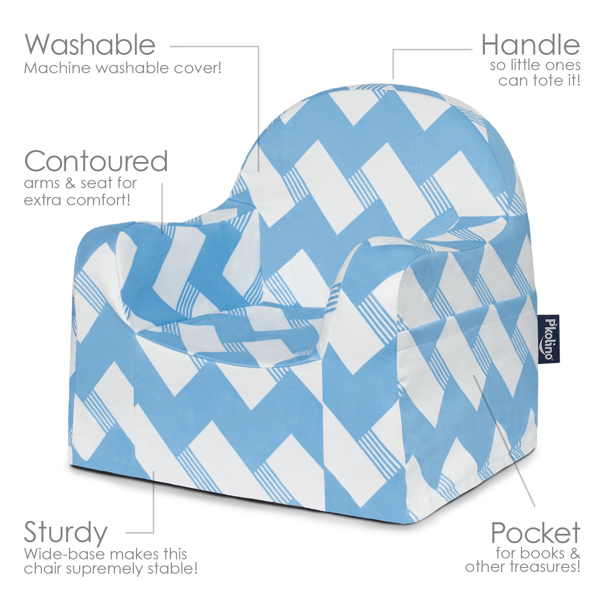 Little Reader Chair - Chevron Blue