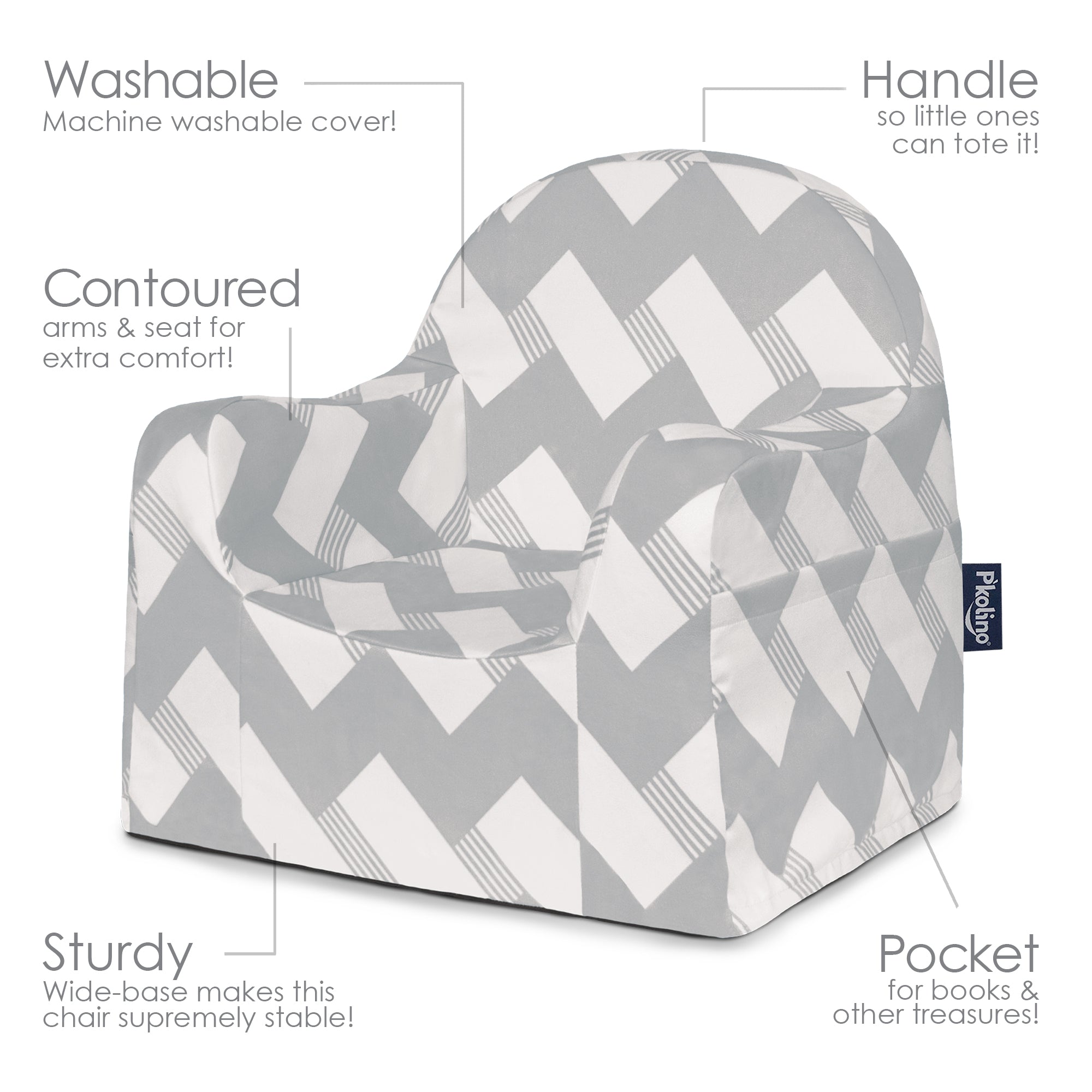 Little Reader Chair - Chevron Grey