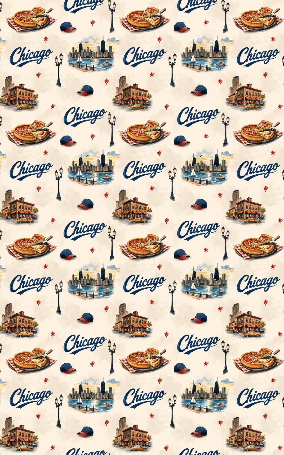 Chicago Windy City Blues Wrapping Paper