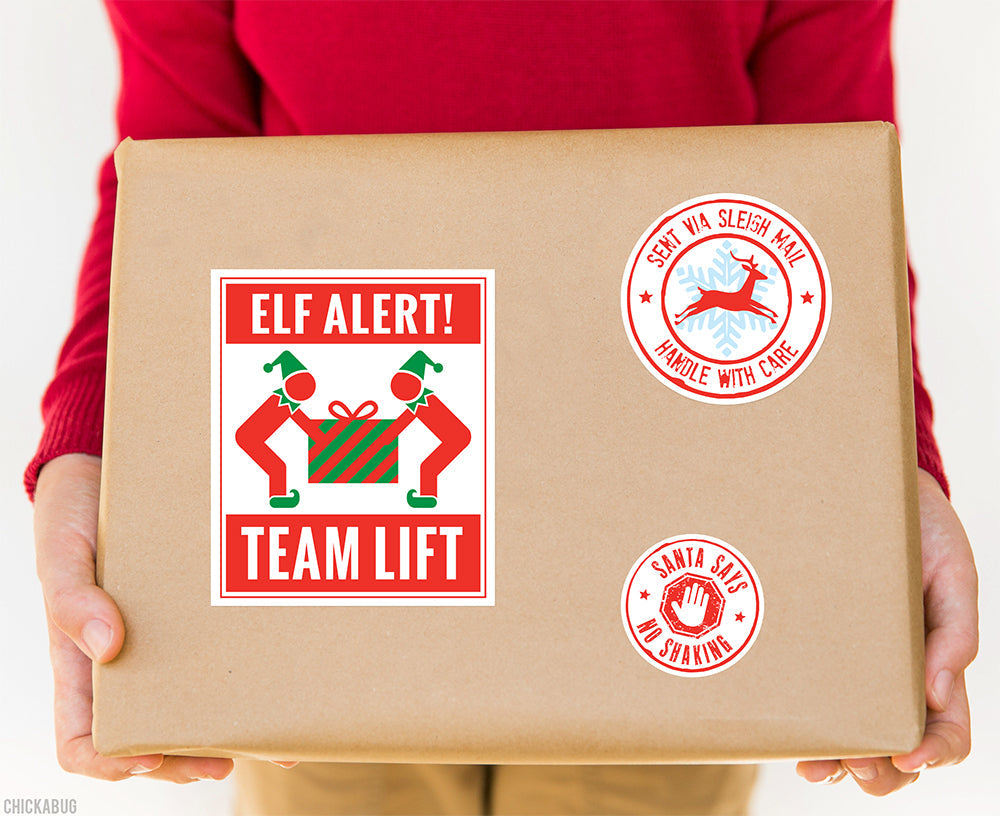Santa's Sleigh Mail Gift Stickers - Pack Of 24