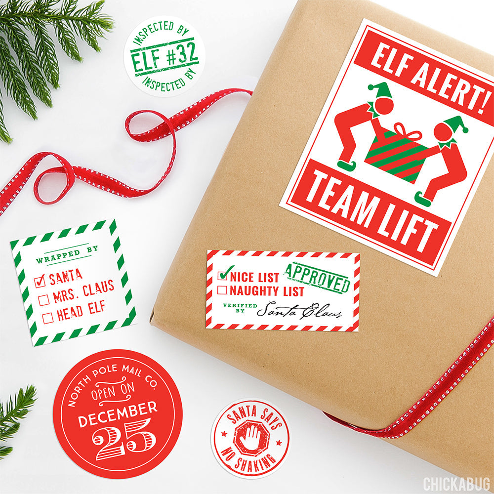 Santa's Sleigh Mail Gift Stickers - Pack Of 24