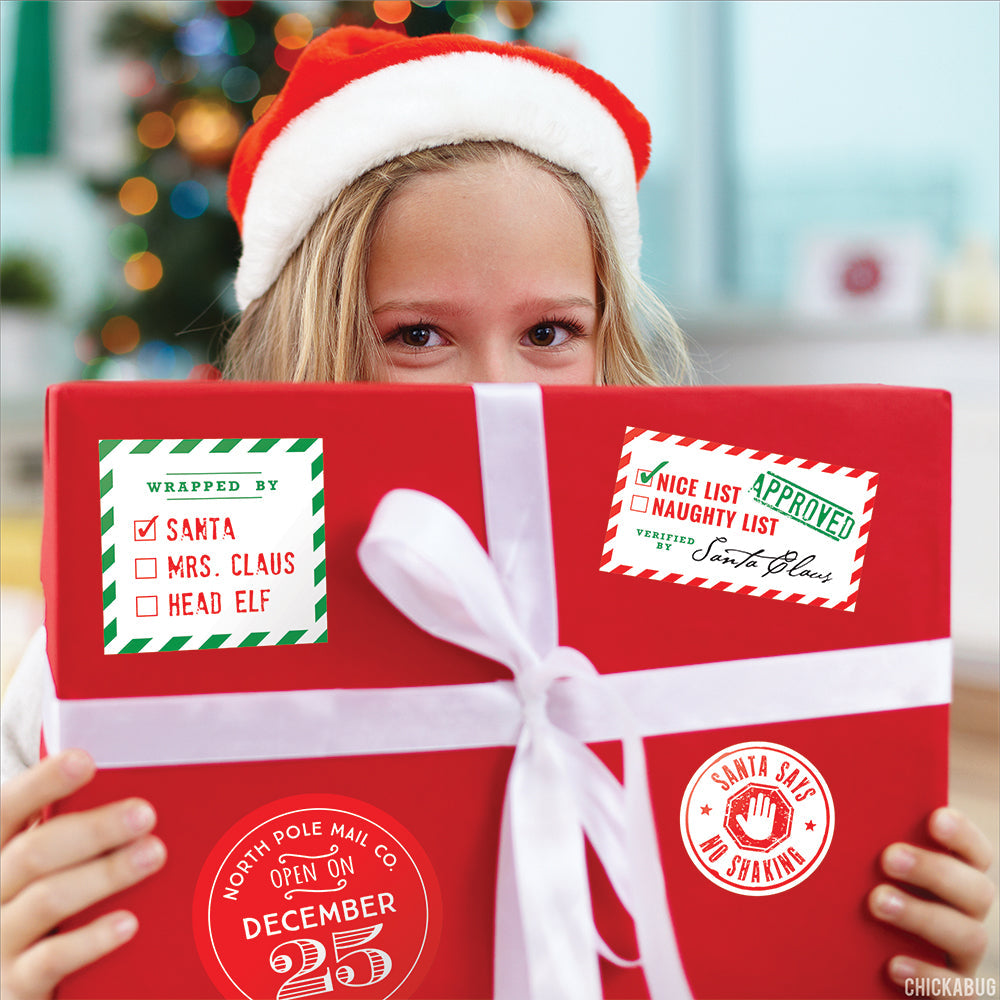 Santa's Sleigh Mail Gift Stickers - Pack Of 24