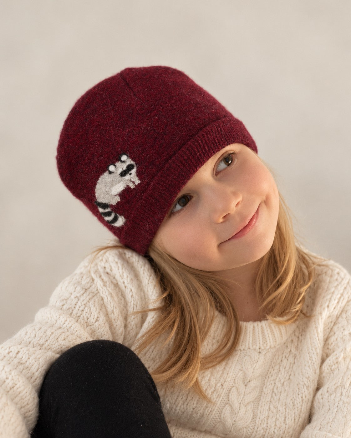 Raccoon Cashmere Hat - Child