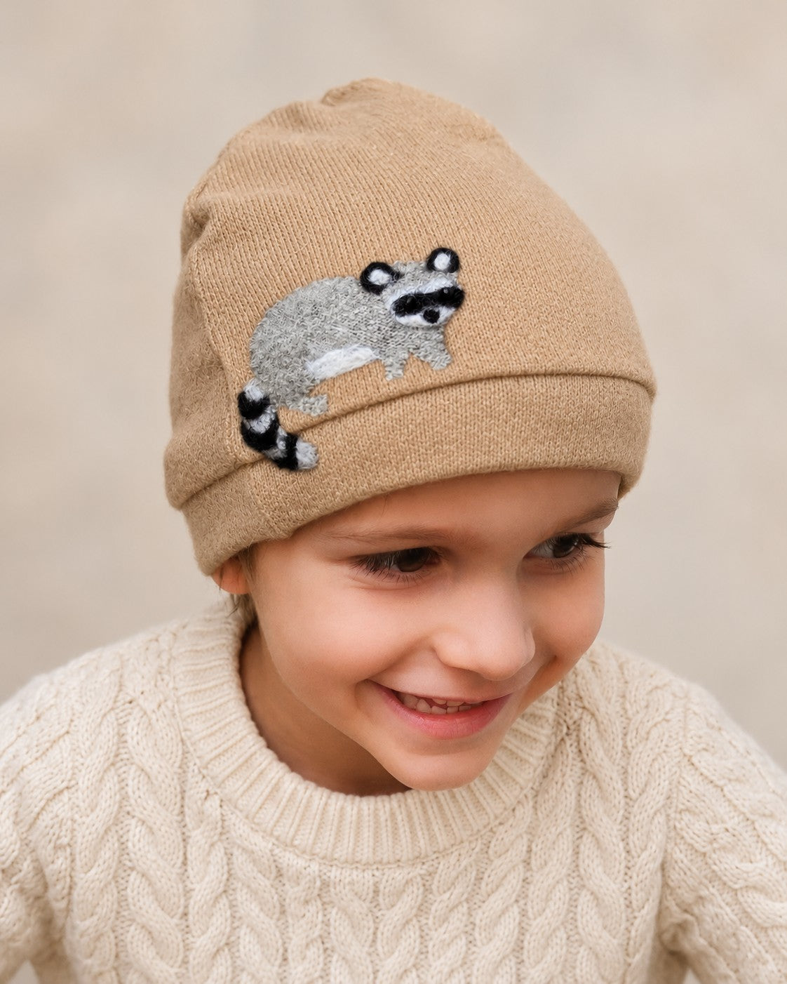 Raccoon Cashmere Hat - Child