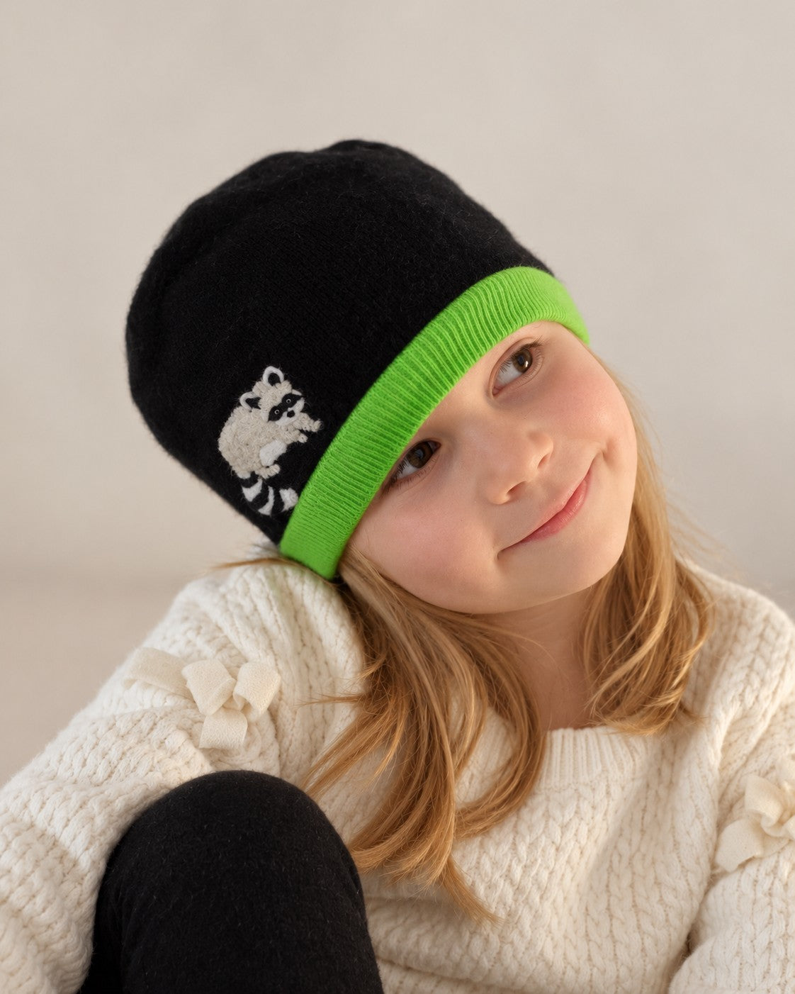 Raccoon Cashmere Hat - Child