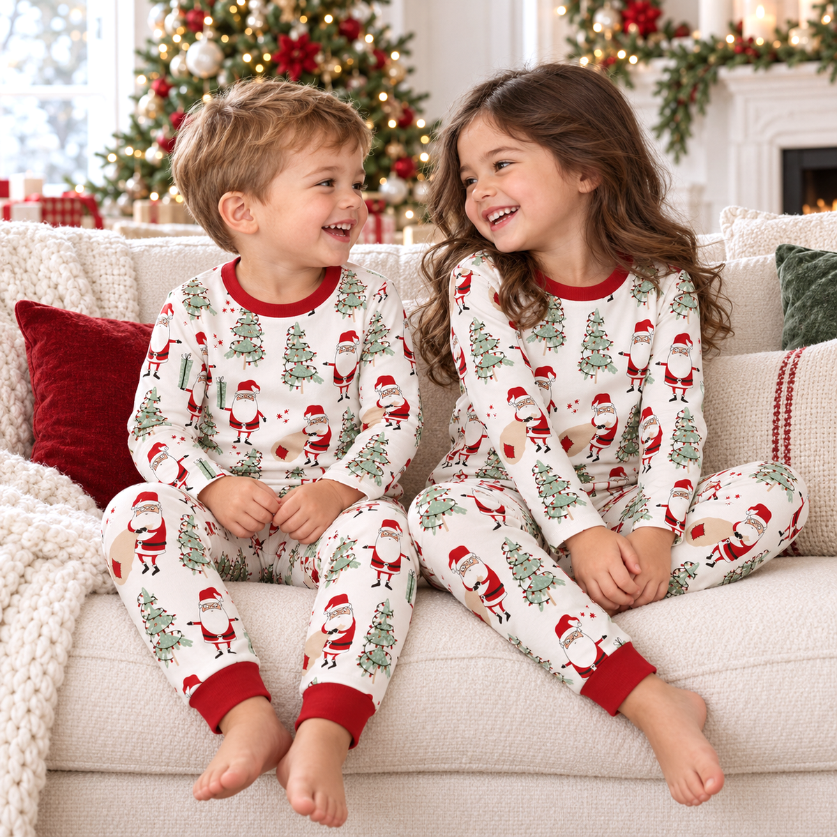 Christmas Santa Kid's Bamboo Pajama Set