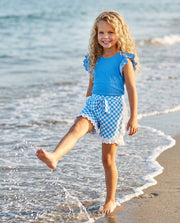 Chloe Blue Check Short Set