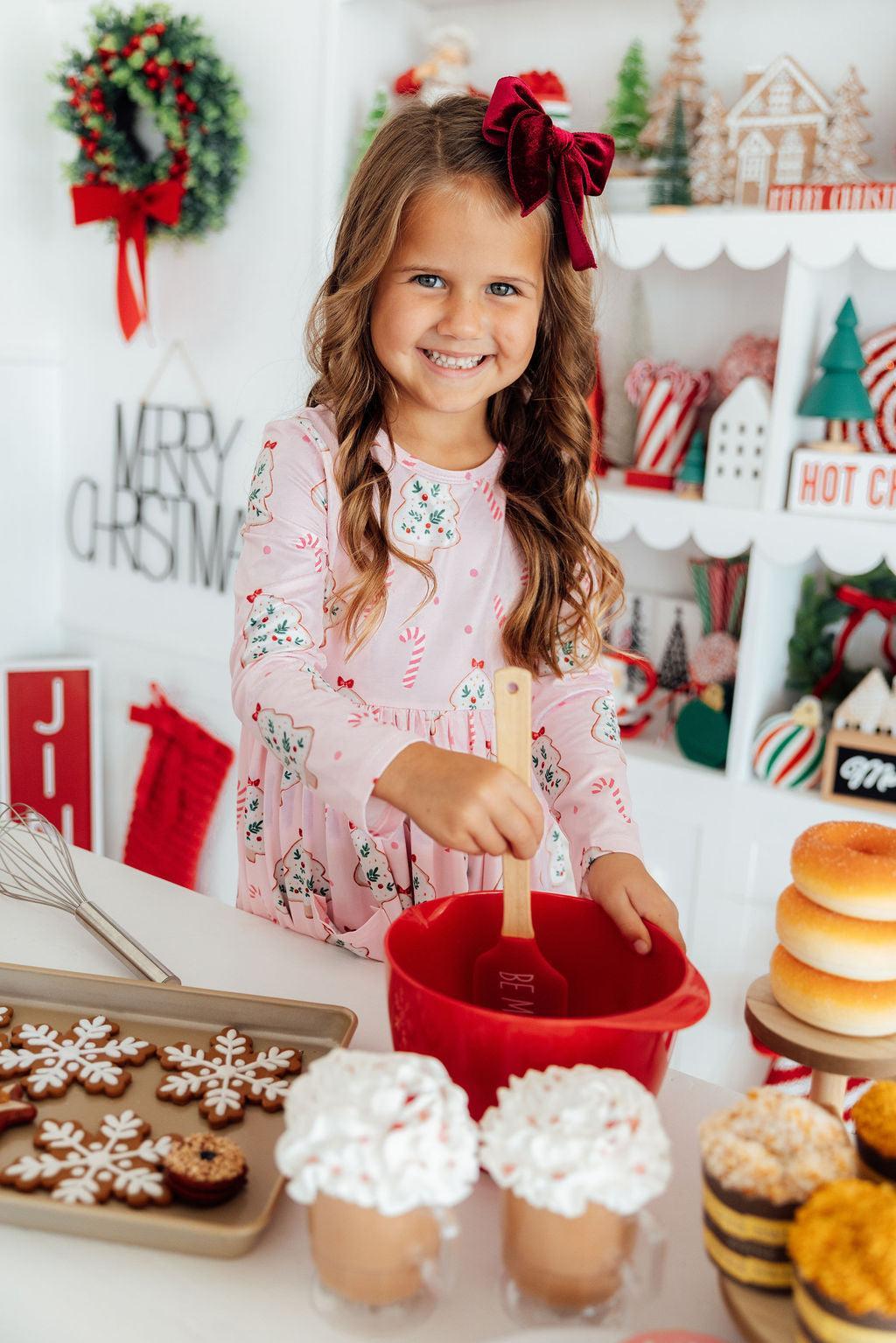Christmas Cookies L/s Pocket Twirl Dress