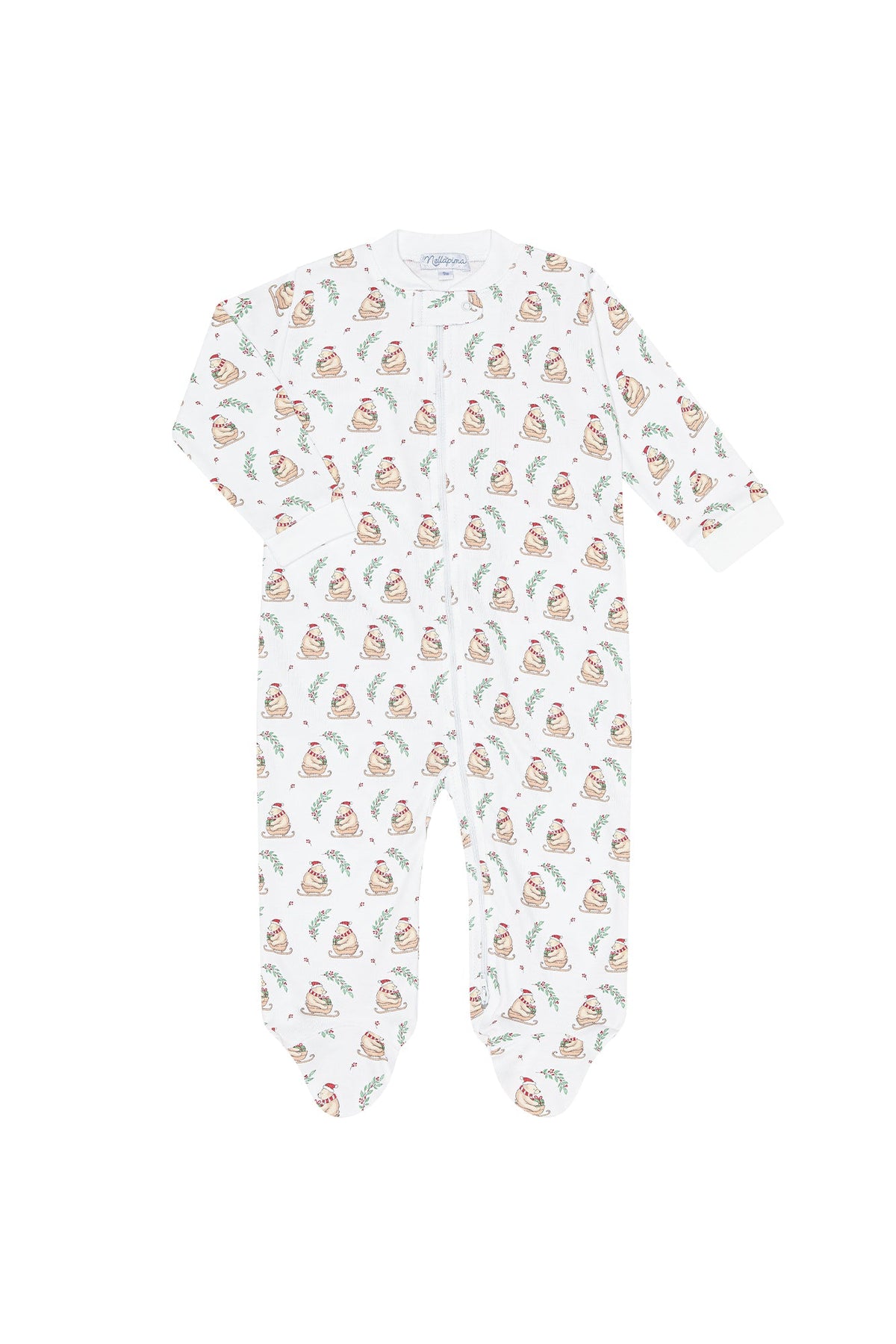 Christmas Bears Zipper Footie