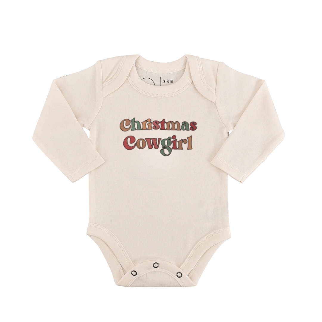 Long Sleeve Graphic Bodysuit | Christmas Cowgirl