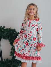 Christmas Flower Lounge Gown